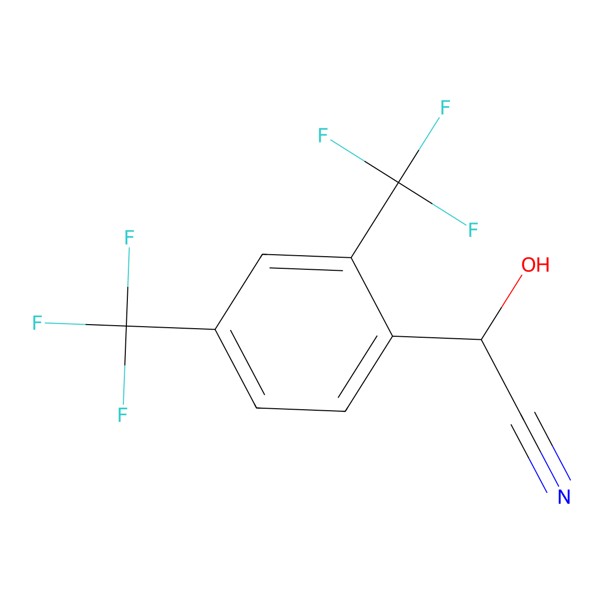 2-[2,4-Bis(trifluoromethyl)phenyl]-2-hydroxyacetonitrile molecular structure, CAS 2955710-54-8
