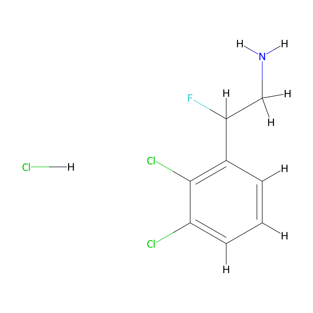 2-(2,3-Dichlorophenyl)-2-fluoroethan-1-amine hydrochloride molecular structure, CAS 2955710-63-9