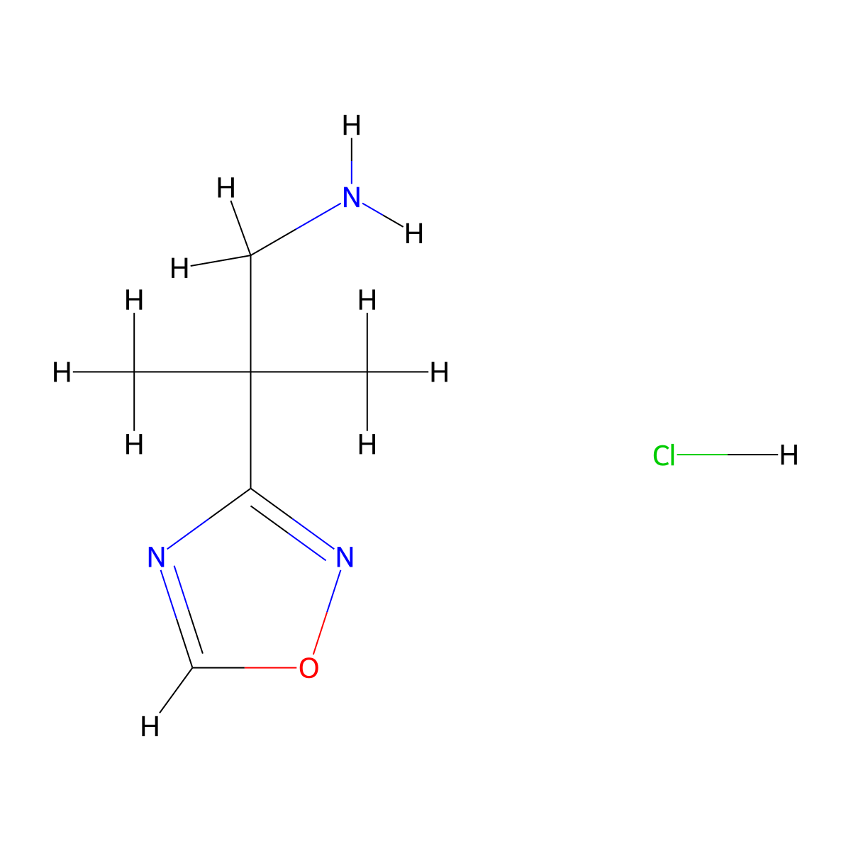 2-Methyl-2-(1,2,4-oxadiazol-3-yl)propan-1-amine hydrochloride molecular structure, CAS 2955710-64-0