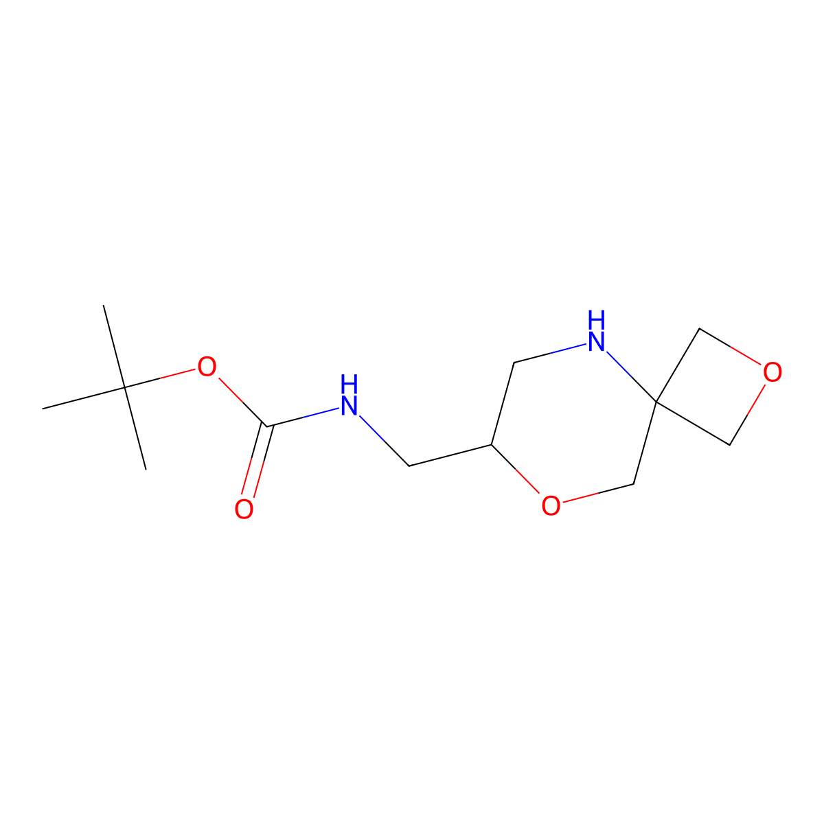 tert-butyl N-({2,8-dioxa-5-azaspiro[3.5]nonan-7-yl}methyl)carbamate molecular structure, CAS 2955710-65-1