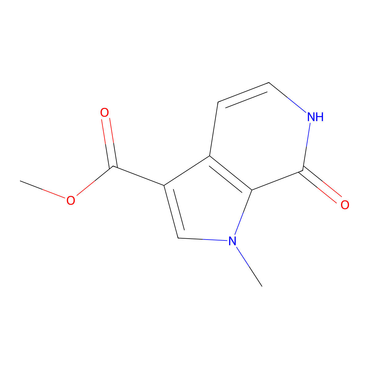 methyl 1-methyl-7-oxo-1H,6H,7H-pyrrolo[2,3-c]pyridine-3-carboxylate molecular structure, CAS 2955710-72-0