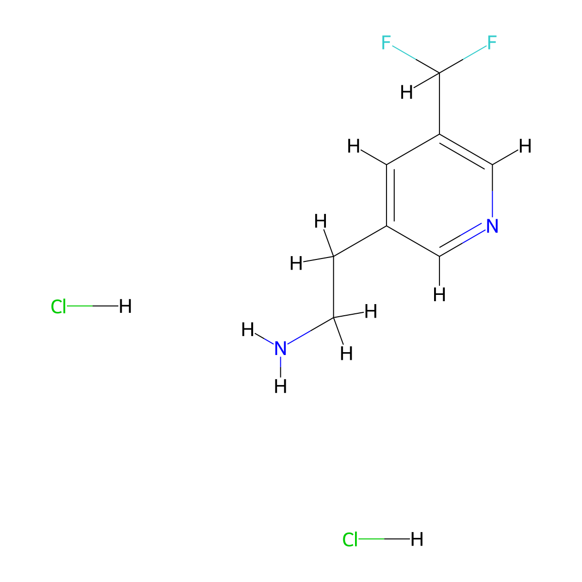 2-[5-(Difluoromethyl)pyridin-3-yl]ethan-1-amine dihydrochloride molecular structure, CAS 2955710-74-2