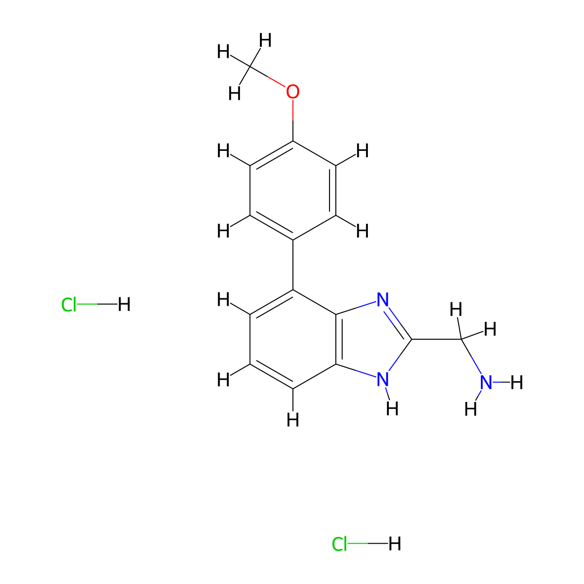 [4-(4-methoxyphenyl)-1H-benzimidazol-2-yl]methanamine;dihydrochloride molecular structure, CAS 2955710-76-4