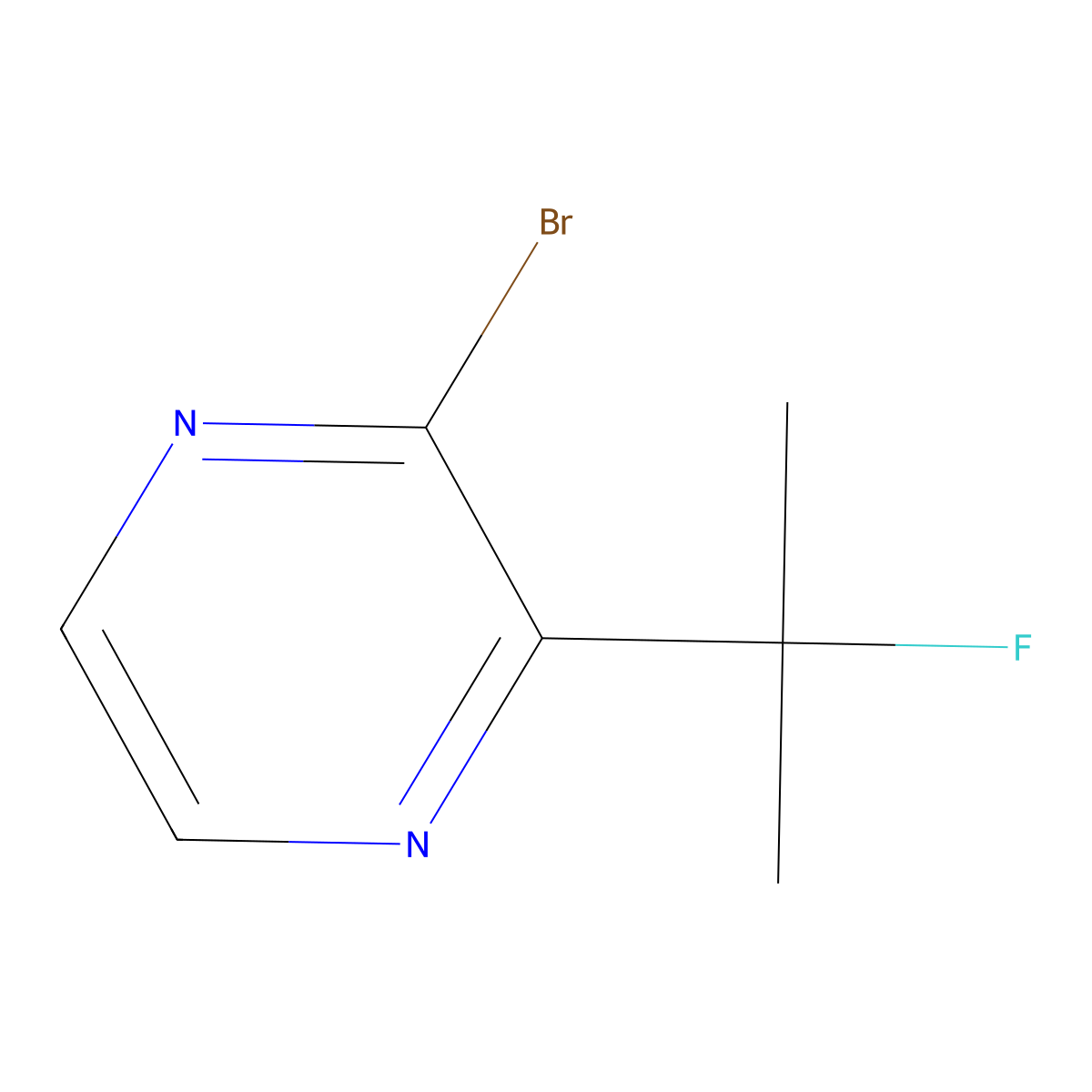 2-Bromo-3-(2-fluoropropan-2-yl)pyrazine molecular structure, CAS 2955710-86-6