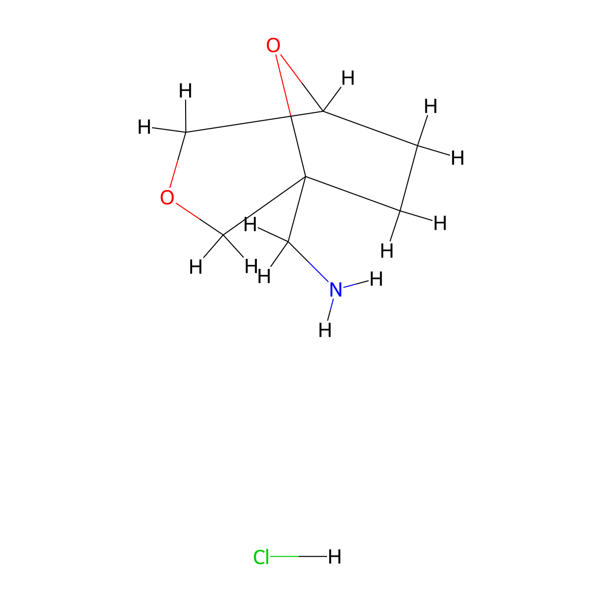 1-{3,8-Dioxabicyclo[3.2.1]octan-1-yl}methanamine hydrochloride molecular structure, CAS 2955710-88-8