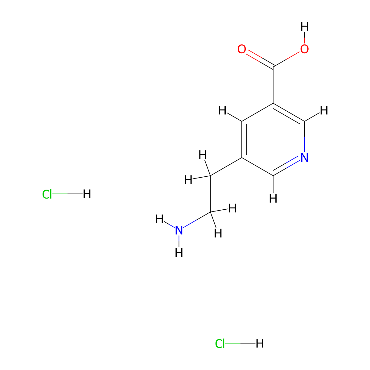 5-(2-Aminoethyl)pyridine-3-carboxylic acid dihydrochloride molecular structure, CAS 2955710-96-8