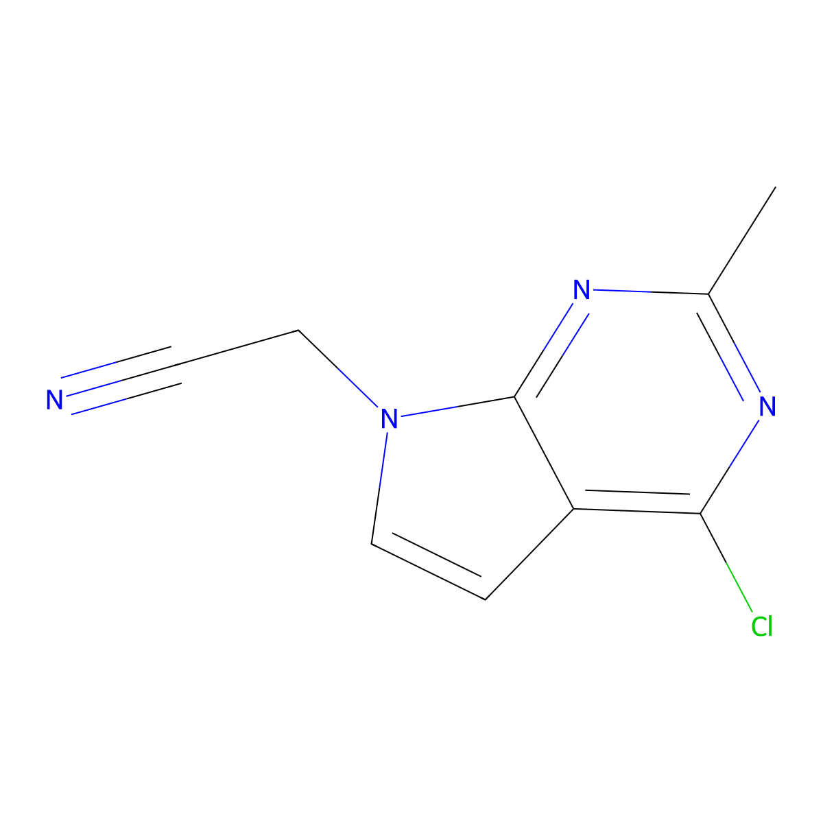 2-{4-chloro-2-methyl-7H-pyrrolo[2,3-d]pyrimidin-7-yl}acetonitrile molecular structure, CAS 2955710-97-9