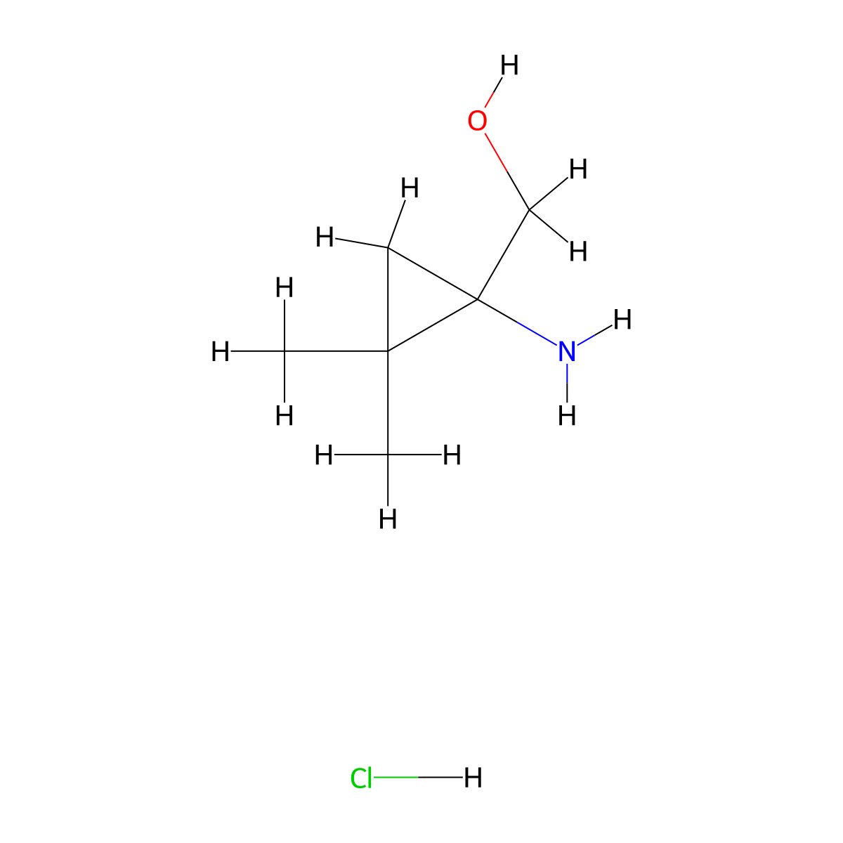 (1-Amino-2,2-dimethylcyclopropyl)methanol hydrochloride molecular structure, CAS 2955711-02-9