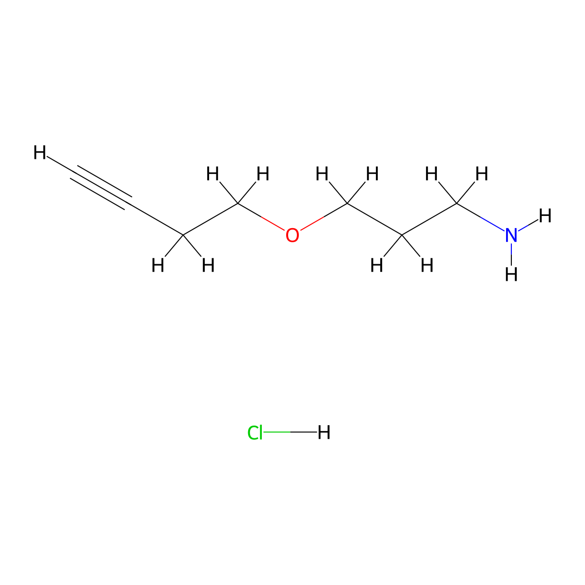 3-(But-3-yn-1-yloxy)propan-1-amine hydrochloride molecular structure, CAS 2955711-03-0