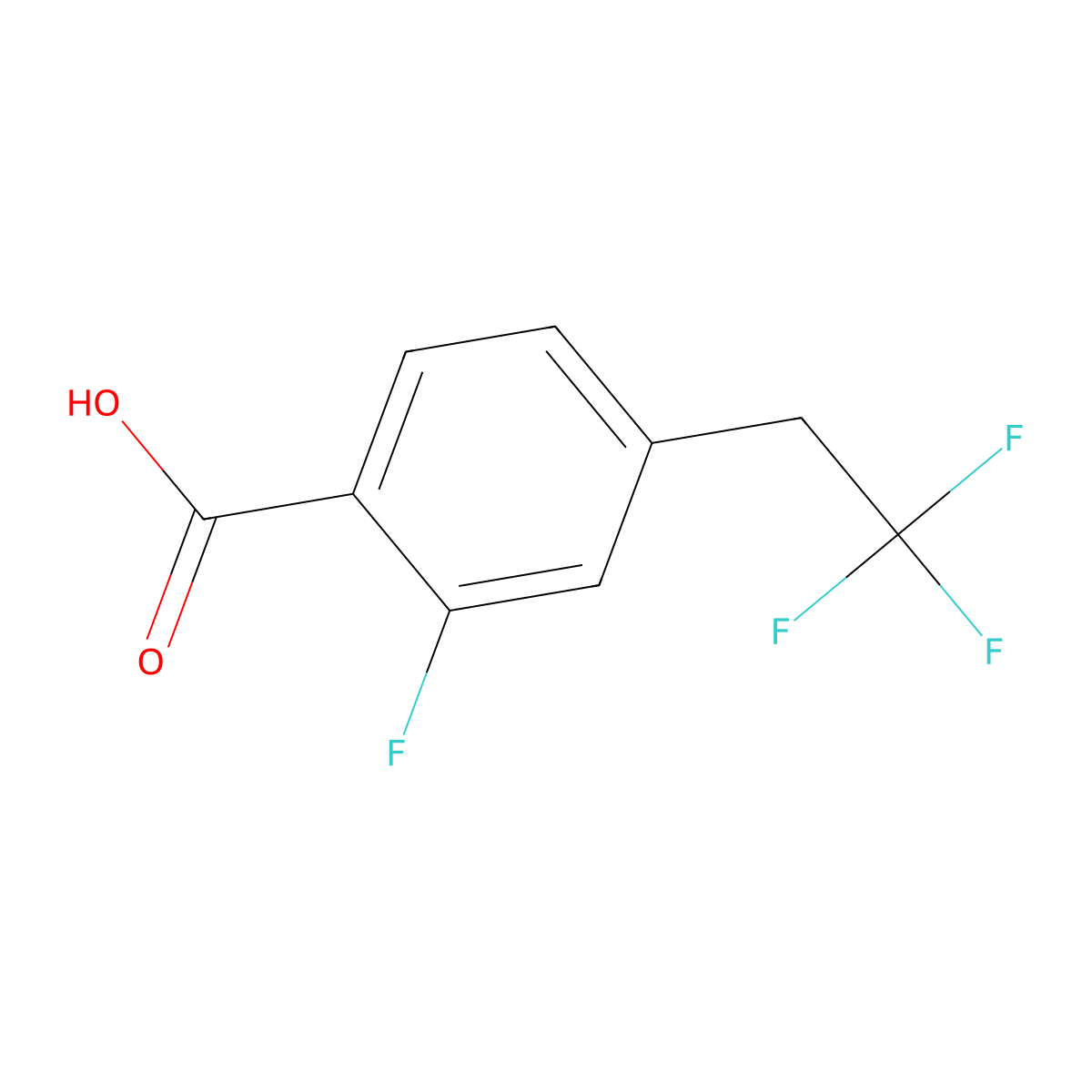 2-Fluoro-4-(2,2,2-trifluoroethyl)benzoic acid molecular structure, CAS 2955711-04-1