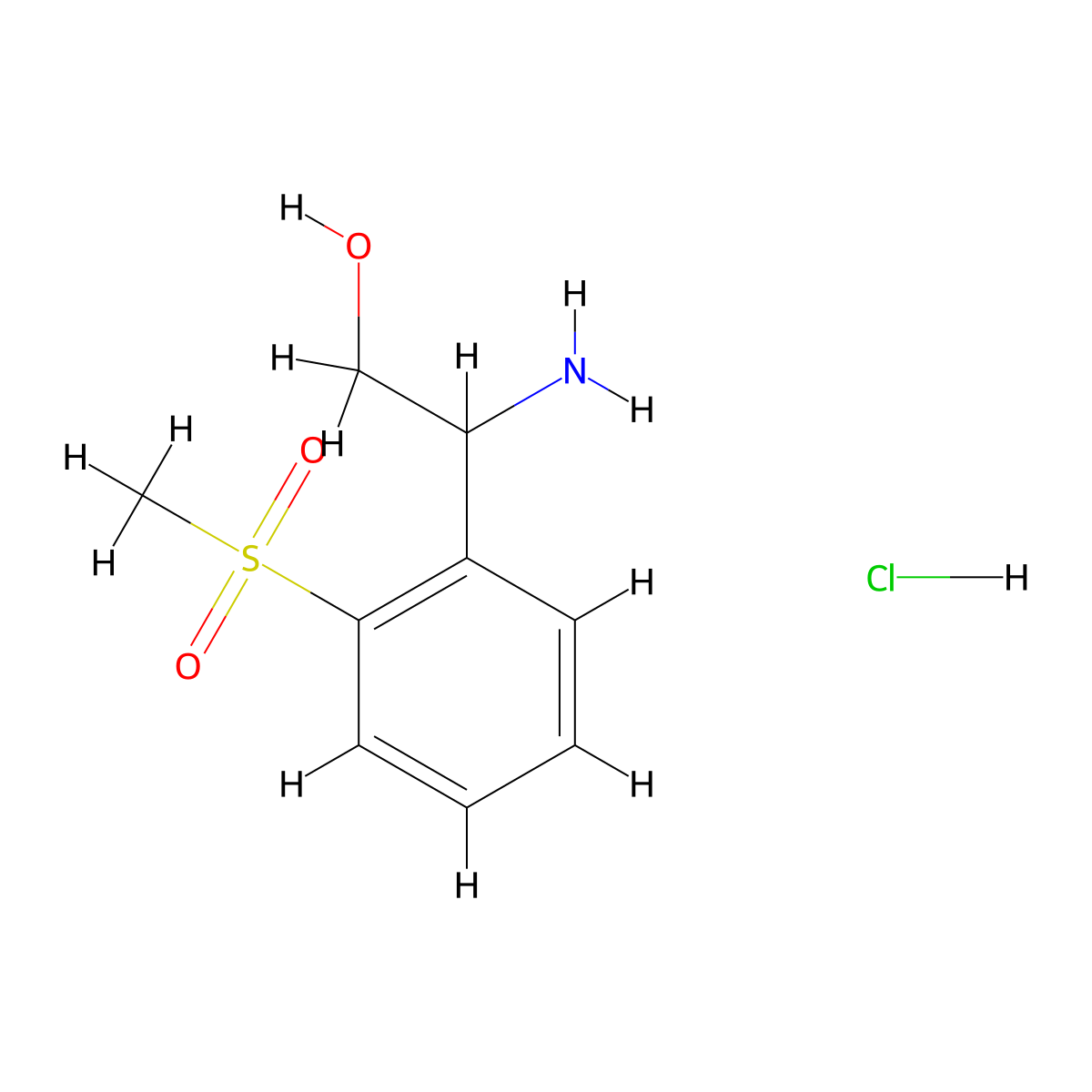2-Amino-2-(2-methylsulfonylphenyl)ethanol;hydrochloride molecular structure, CAS 2955711-18-7