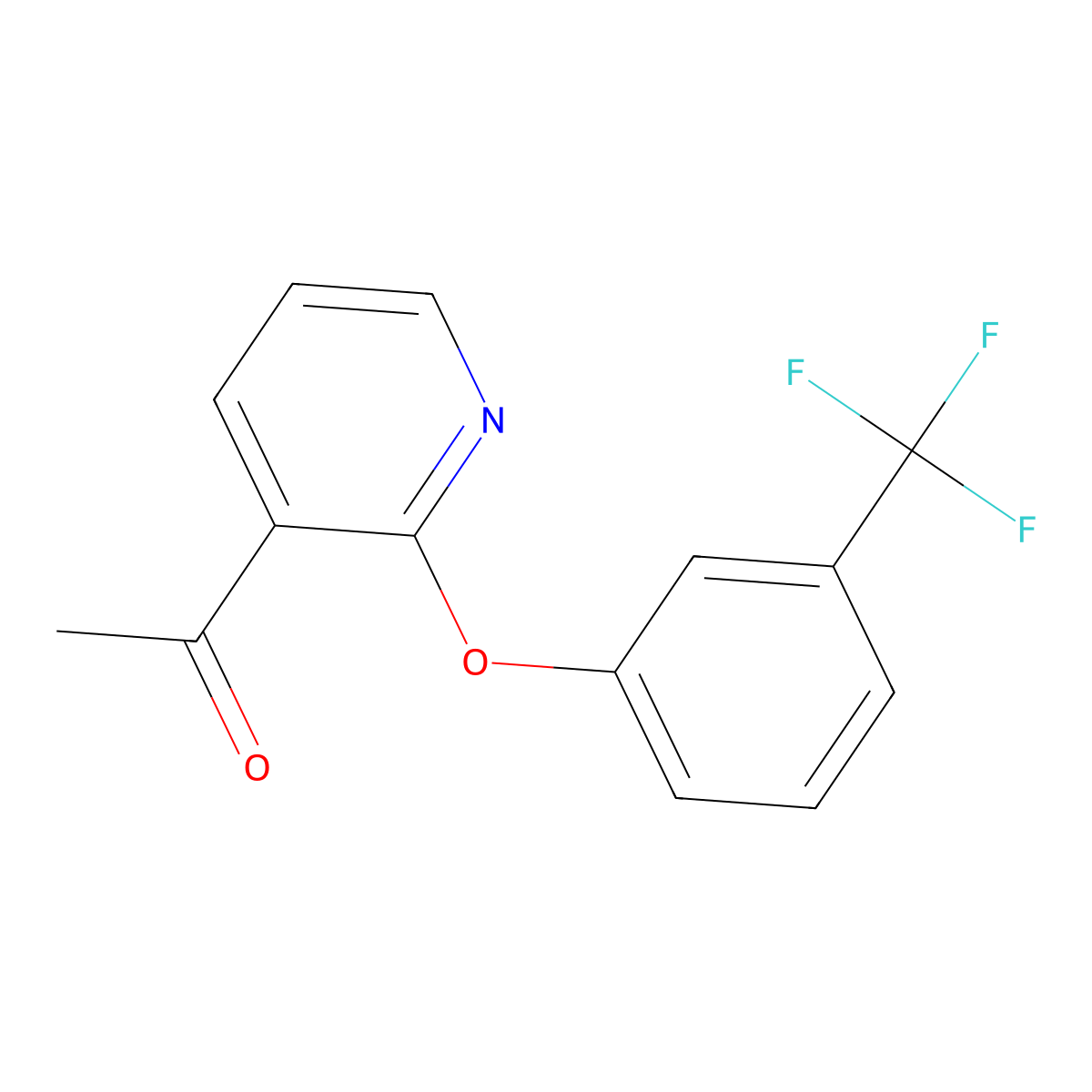 1-{2-[3-(Trifluoromethyl)phenoxy]pyridin-3-yl}ethan-1-one molecular structure, CAS 2955711-26-7