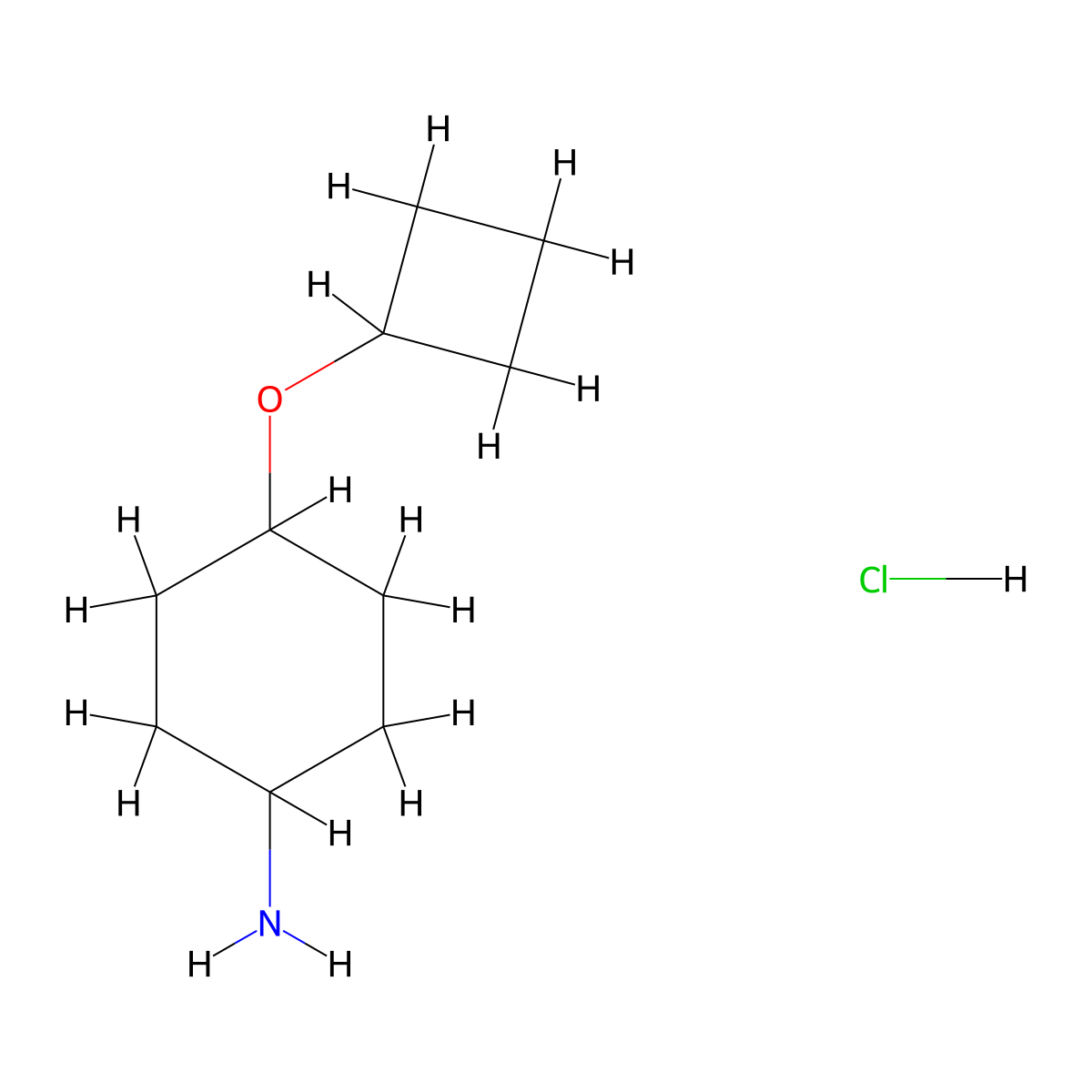 4-Cyclobutoxycyclohexan-1-amine hydrochloride molecular structure, CAS 2955711-28-9