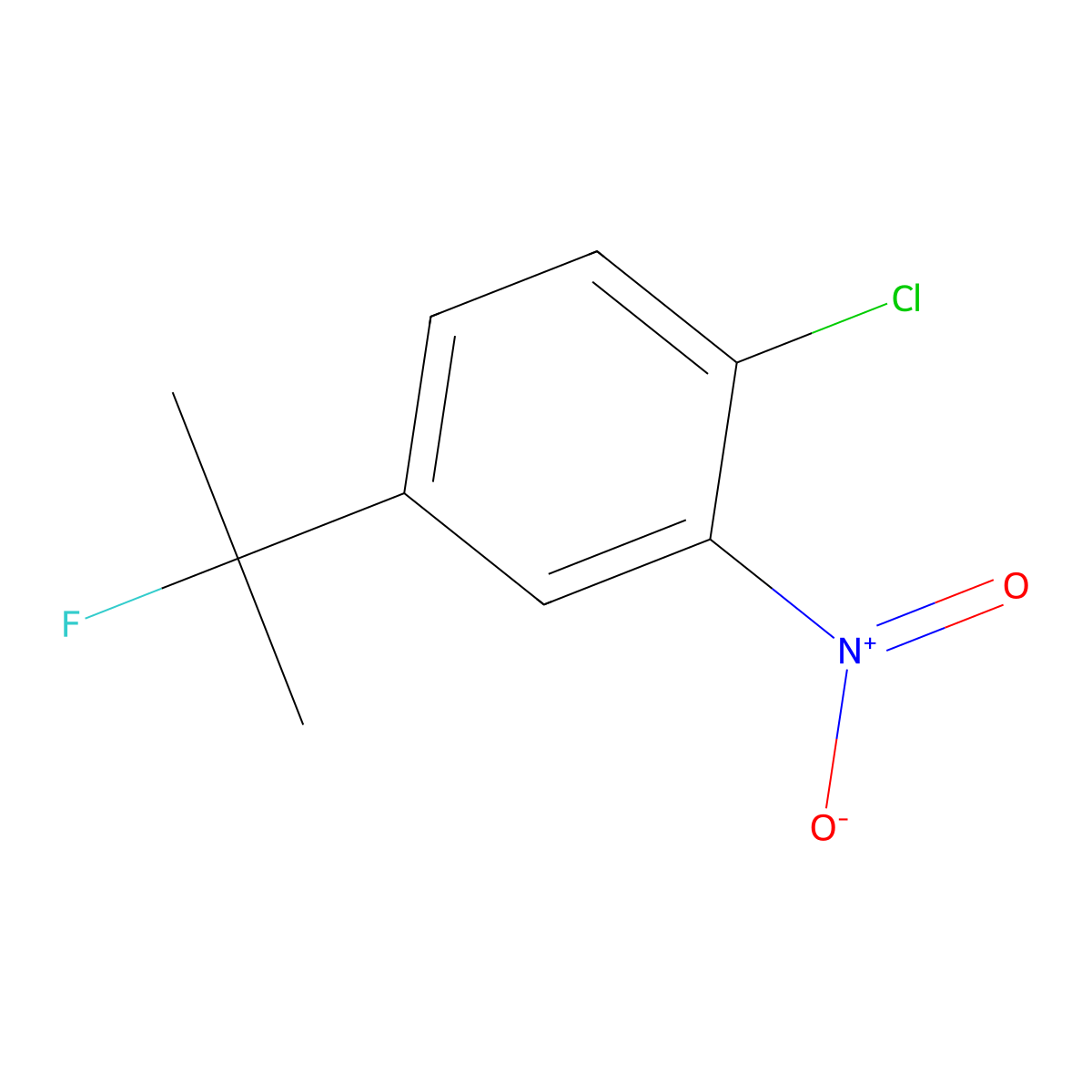 1-Chloro-4-(2-fluoropropan-2-yl)-2-nitrobenzene molecular structure, CAS 2955711-30-3