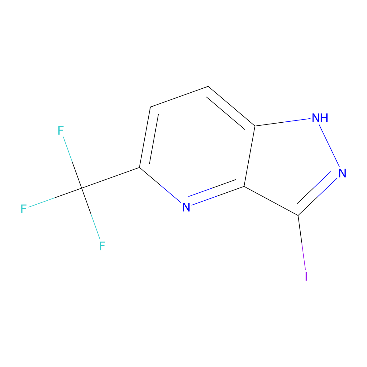 3-iodo-5-(trifluoromethyl)-1H-pyrazolo[4,3-b]pyridine molecular structure, CAS 2955711-41-6