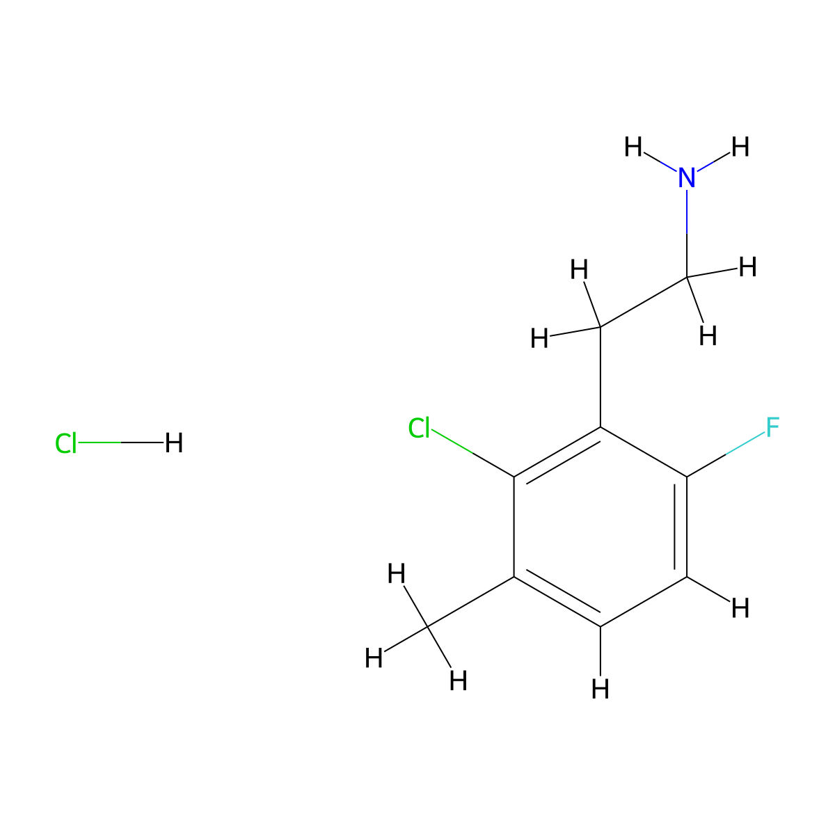 2-(2-Chloro-6-fluoro-3-methylphenyl)ethan-1-amine hydrochloride molecular structure, CAS 2955711-47-2