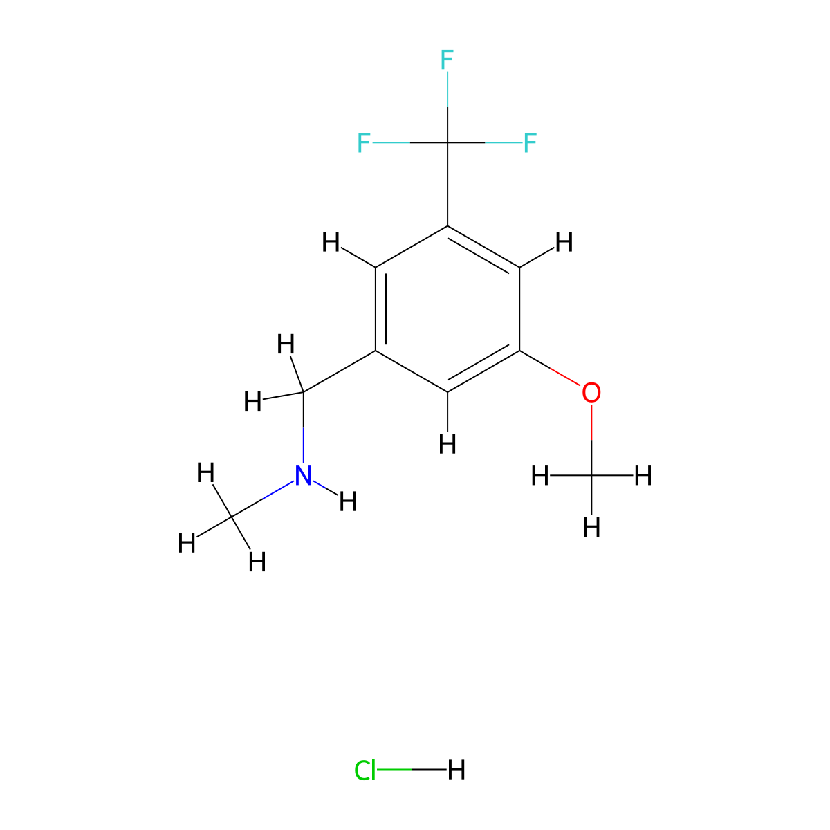 {[3-Methoxy-5-(trifluoromethyl)phenyl]methyl}(methyl)amine hydrochloride molecular structure, CAS 2955711-50-7