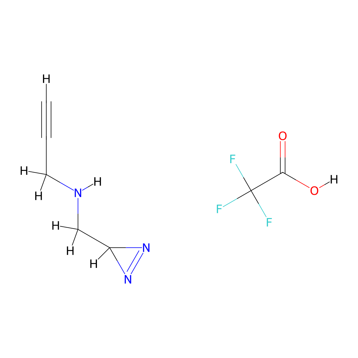 [(3H-diazirin-3-yl)methyl](prop-2-yn-1-yl)amine, trifluoroacetic acid molecular structure, CAS 2955711-61-0