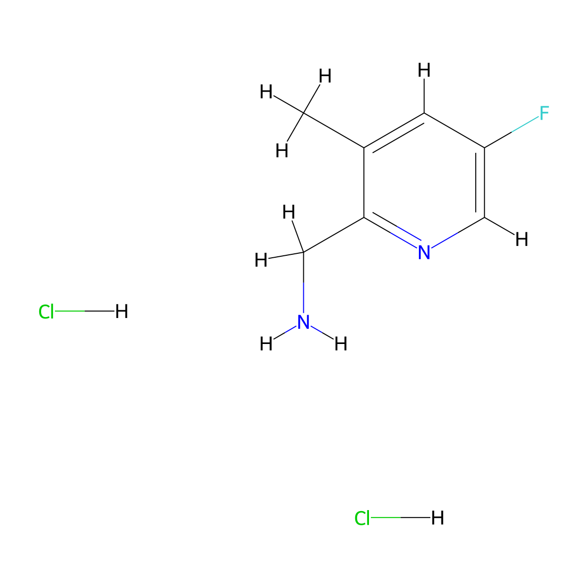 (5-Fluoro-3-methylpyridin-2-yl)methanamine dihydrochloride molecular structure, CAS 2955711-63-2
