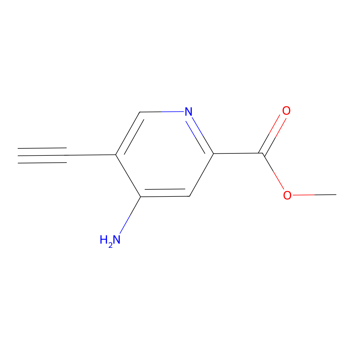 Methyl 4-amino-5-ethynylpyridine-2-carboxylate molecular structure, CAS 2955711-65-4