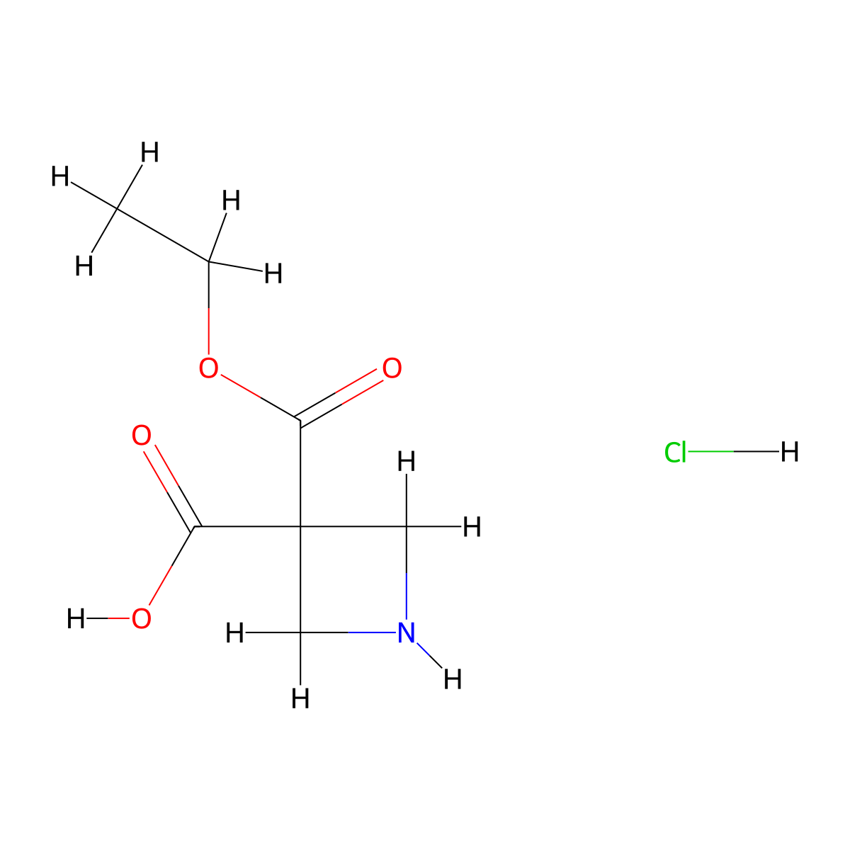 3-(Ethoxycarbonyl)azetidine-3-carboxylic acid hydrochloride molecular structure, CAS 2955711-67-6