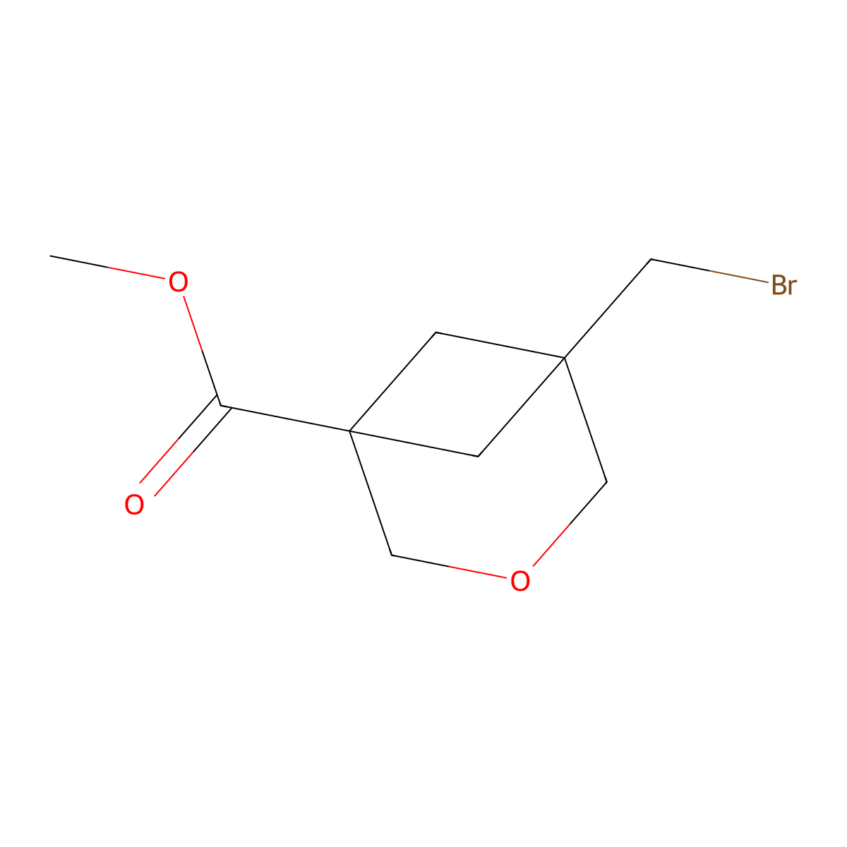 Methyl 5-(bromomethyl)-3-oxabicyclo[3.1.1]heptane-1-carboxylate molecular structure, CAS 2955711-68-7