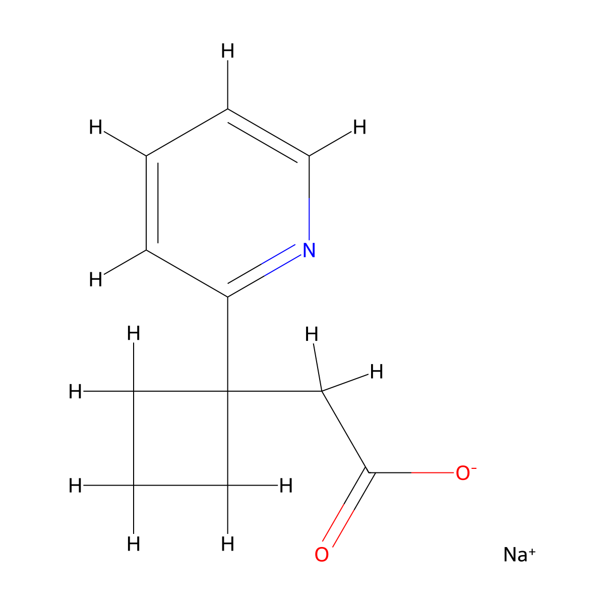 Sodium 2-[1-(pyridin-2-yl)cyclobutyl]acetate molecular structure, CAS 2955711-70-1