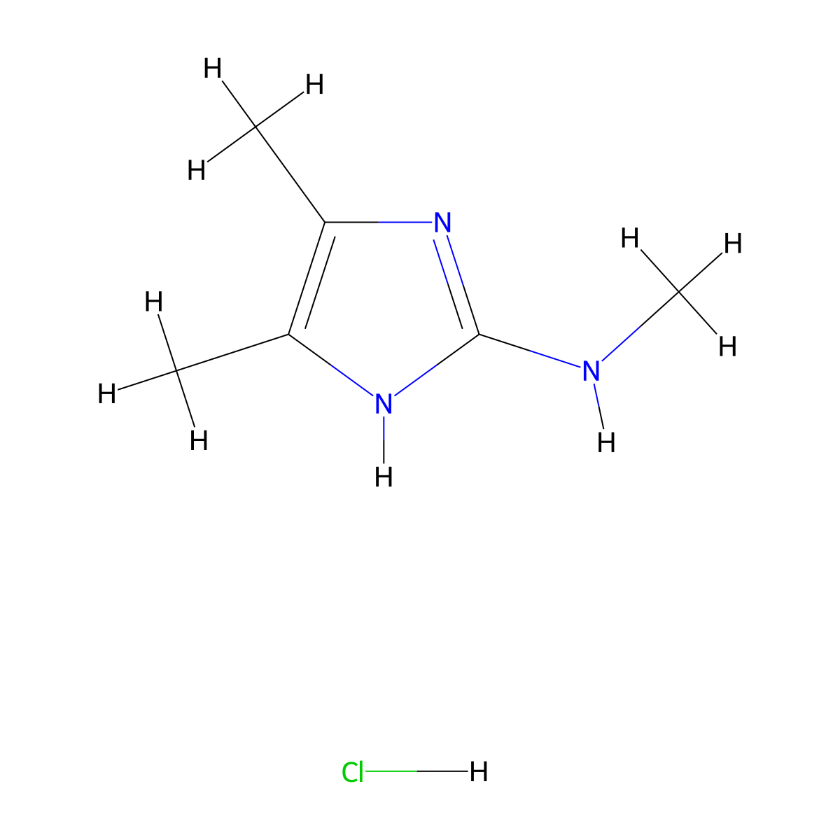 N,4,5-trimethyl-1H-imidazol-2-amine hydrochloride molecular structure, CAS 2955711-79-0