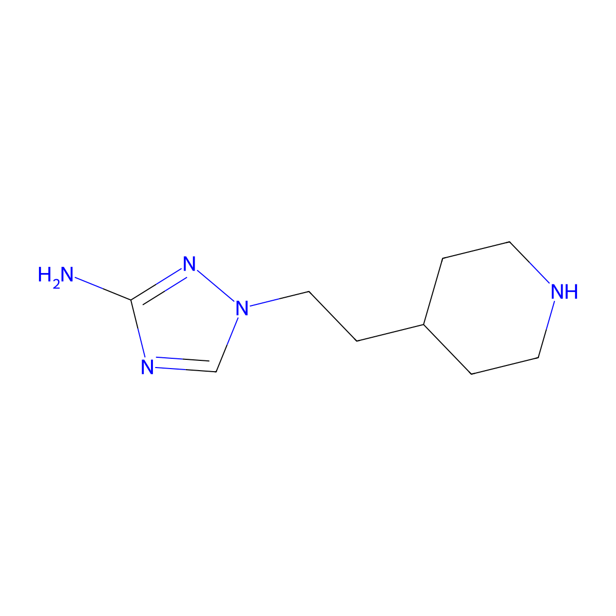 1-[2-(piperidin-4-yl)ethyl]-1H-1,2,4-triazol-3-amine molecular structure, CAS 2955711-83-6