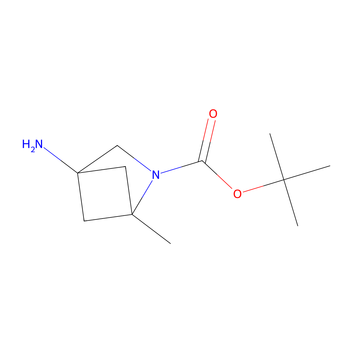 Tert-butyl 4-amino-1-methyl-2-azabicyclo[2.1.1]hexane-2-carboxylate molecular structure, CAS 2955711-85-8