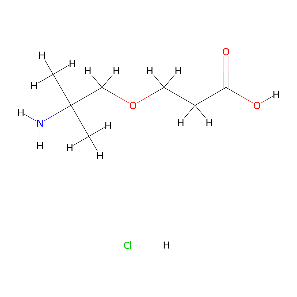 3-(2-Amino-2-methylpropoxy)propanoic acid hydrochloride molecular structure, CAS 2955711-88-1