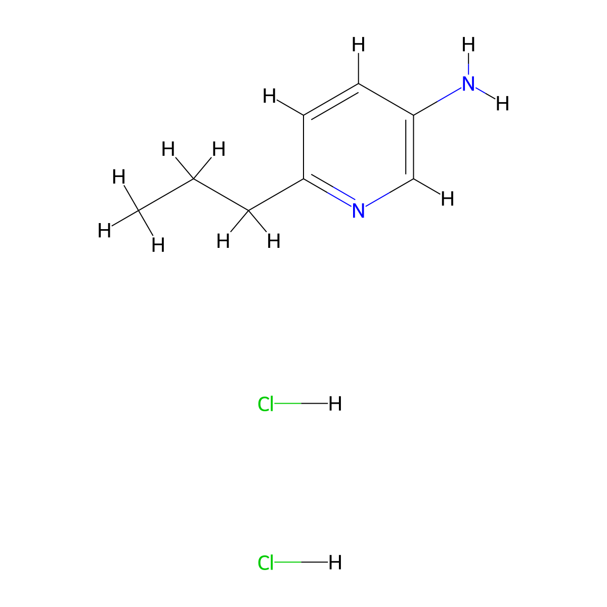 6-Propylpyridin-3-amine dihydrochloride molecular structure, CAS 2955712-03-3