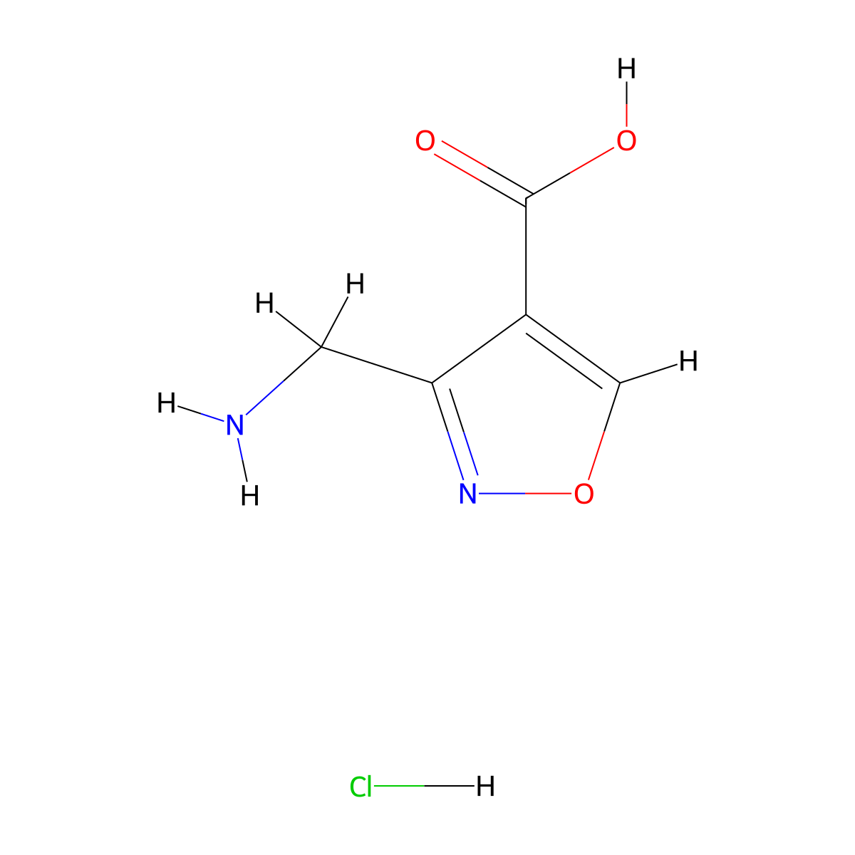 3-(Aminomethyl)-1,2-oxazole-4-carboxylic acid;hydrochloride molecular structure, CAS 2955712-10-2