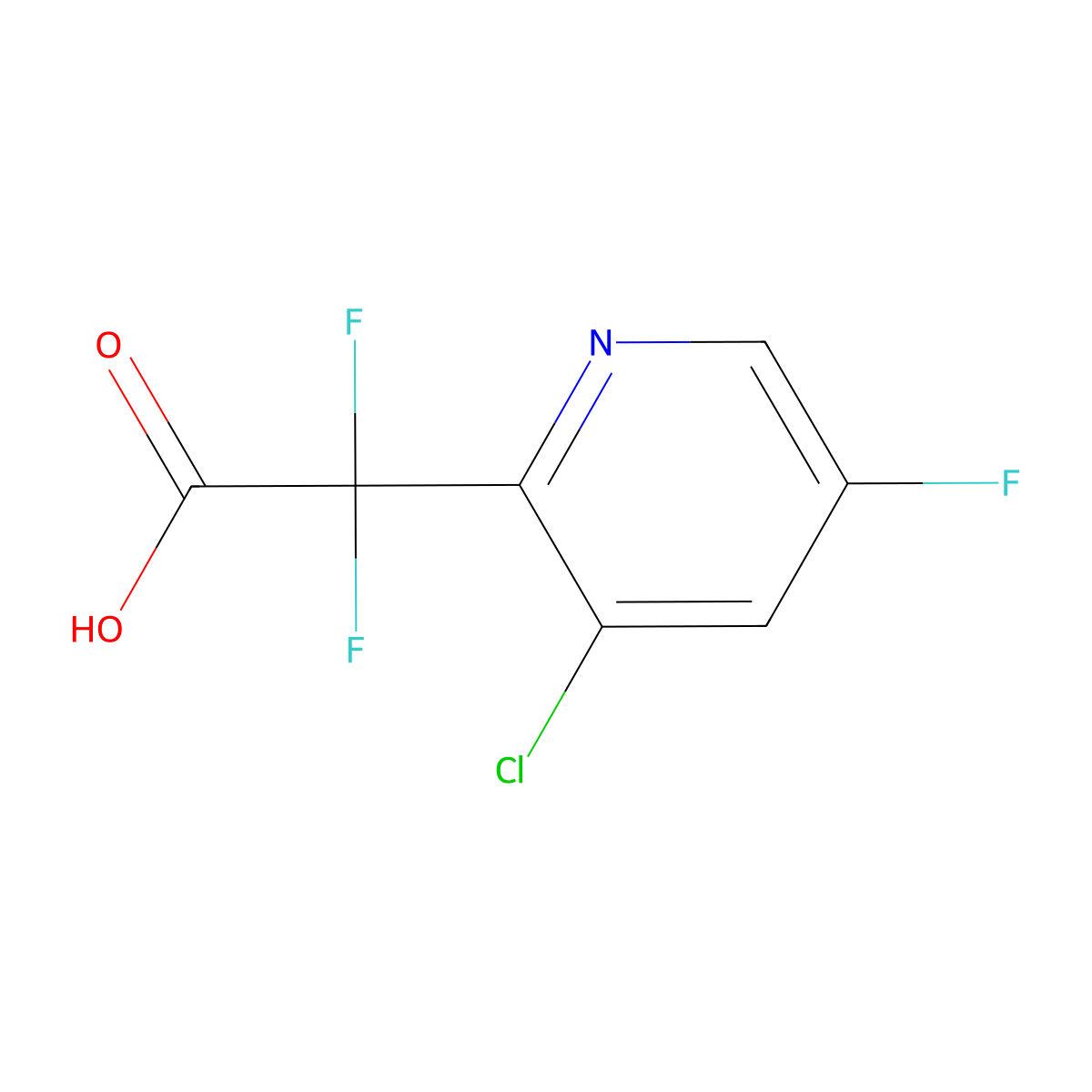 2-(3-Chloro-5-fluoropyridin-2-yl)-2,2-difluoroacetic acid molecular structure, CAS 2955712-12-4