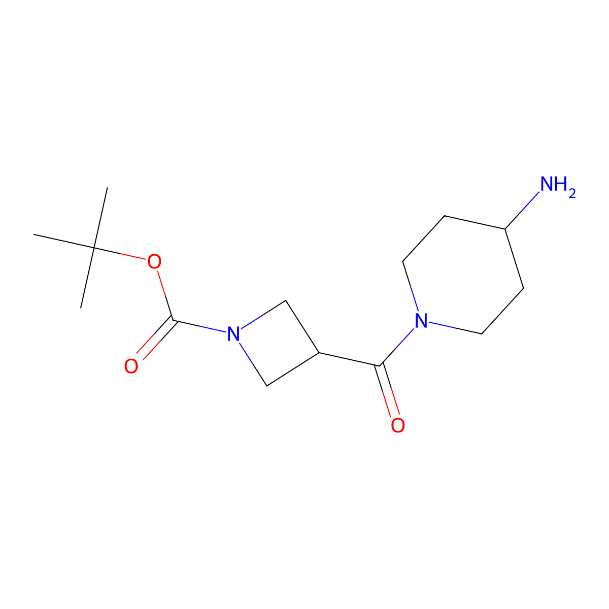 Tert-butyl 3-(4-aminopiperidine-1-carbonyl)azetidine-1-carboxylate molecular structure, CAS 2955712-18-0