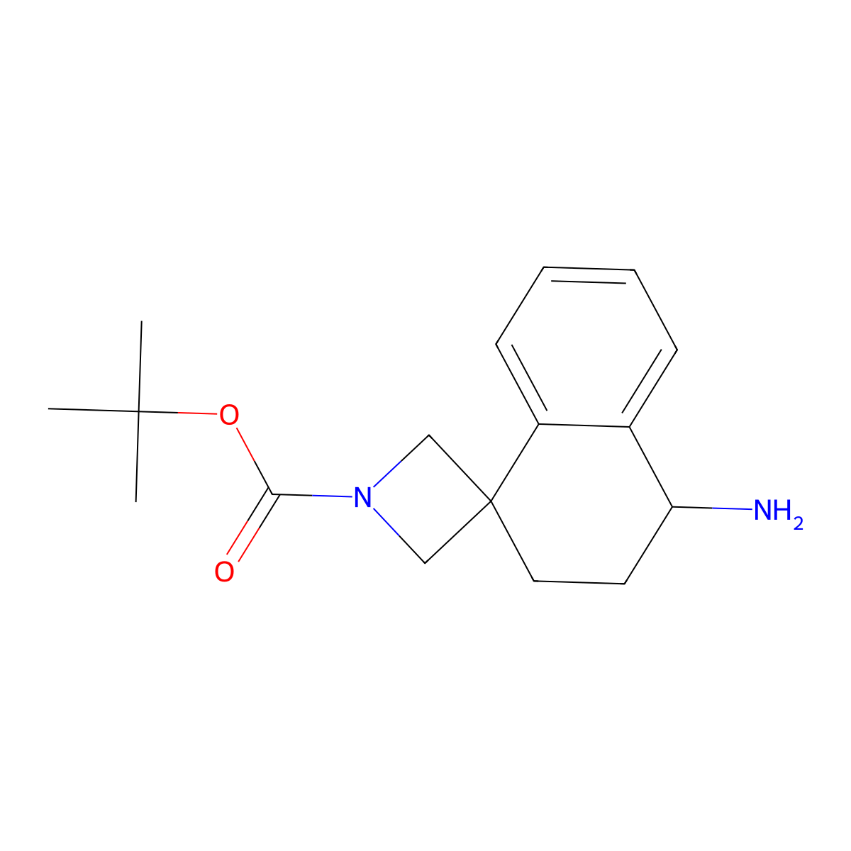 tert-butyl 4'-amino-3',4'-dihydro-2'H-spiro[azetidine-3,1'-naphthalene]-1-carboxylate molecular structure, CAS 2955712-20-4