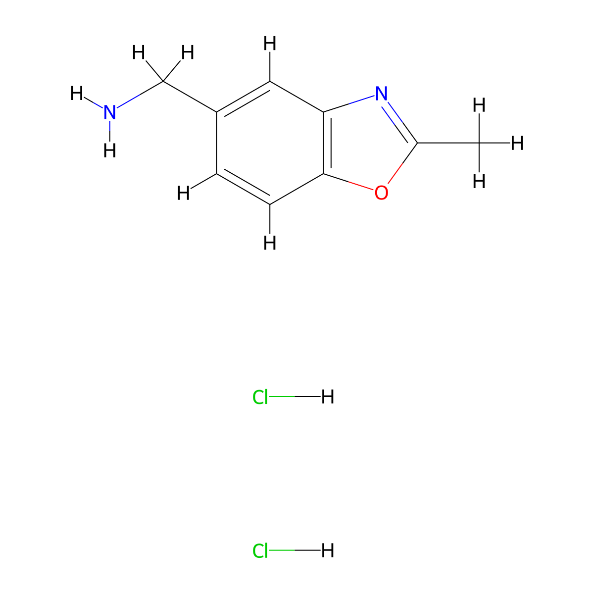 1-(2-Methyl-1,3-benzoxazol-5-yl)methanamine dihydrochloride molecular structure, CAS 2955712-22-6
