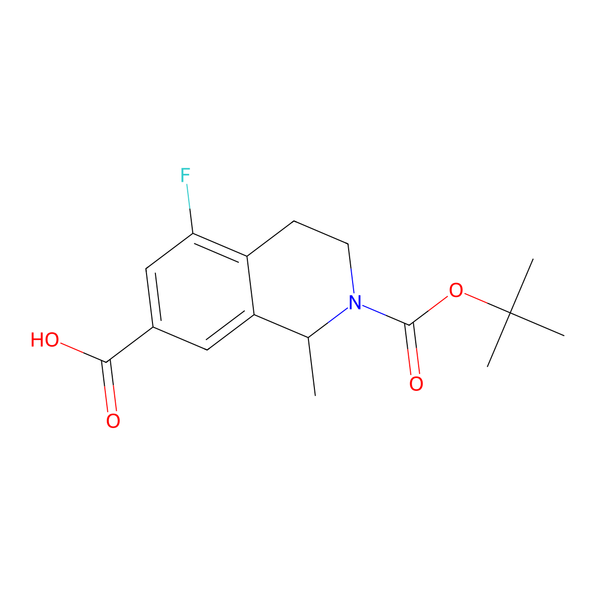 2-[(Tert-butoxy)carbonyl]-5-fluoro-1-methyl-1,2,3,4-tetrahydroisoquinoline-7-carboxylic acid molecular structure, CAS 2955712-31-7