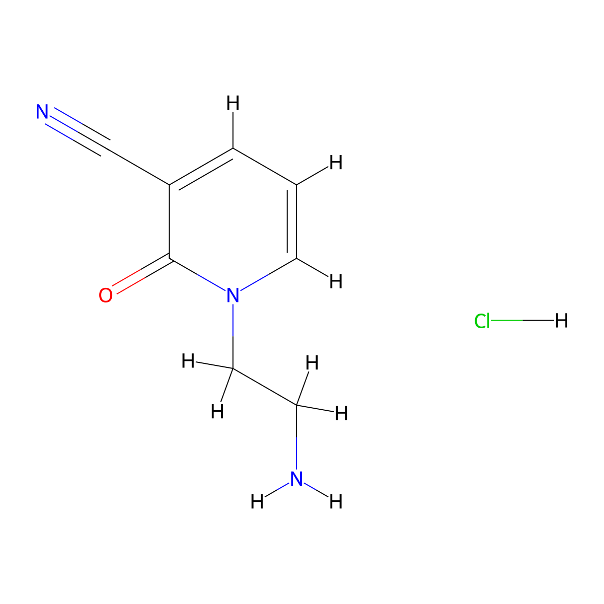 1-(2-Aminoethyl)-2-oxopyridine-3-carbonitrile;hydrochloride molecular structure, CAS 2955712-37-3