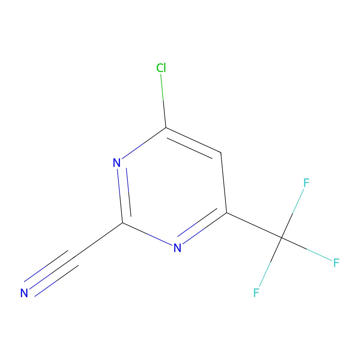 4-Chloro-6-(trifluoromethyl)pyrimidine-2-carbonitrile molecular structure, CAS 2955712-38-4