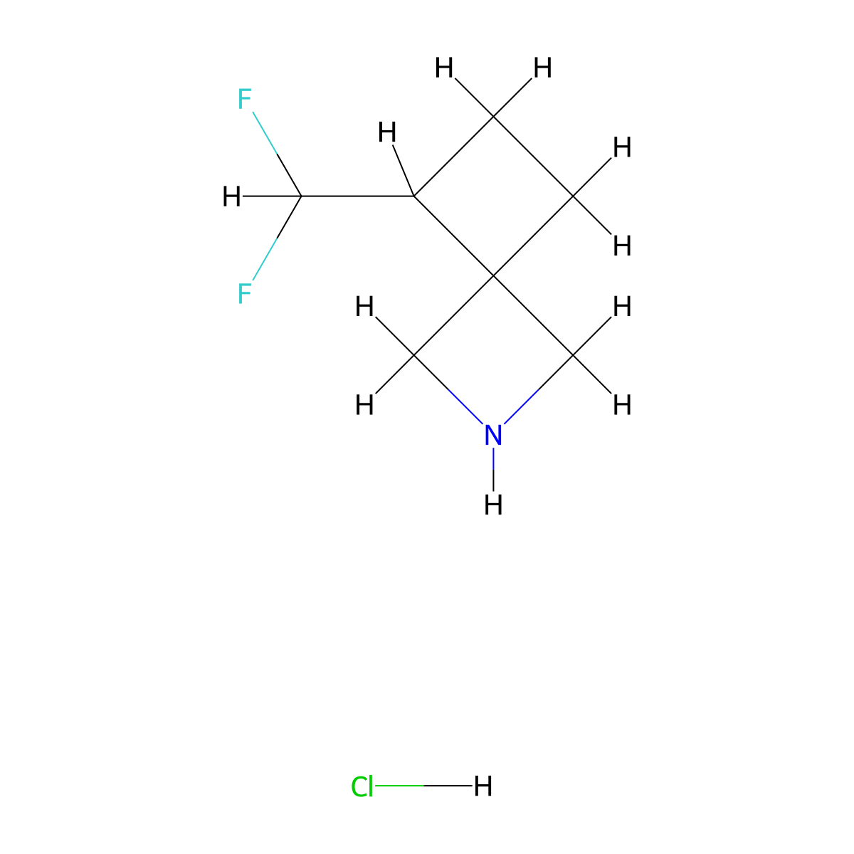 5-(Difluoromethyl)-2-azaspiro[3.3]heptane hydrochloride molecular structure, CAS 2955712-41-9