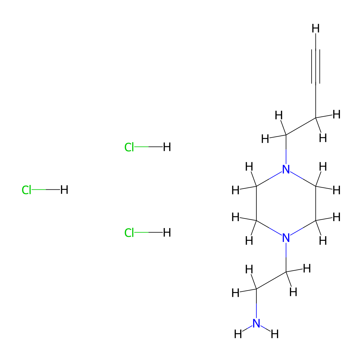 2-(4-But-3-ynylpiperazin-1-yl)ethanamine;trihydrochloride molecular structure, CAS 2955712-47-5