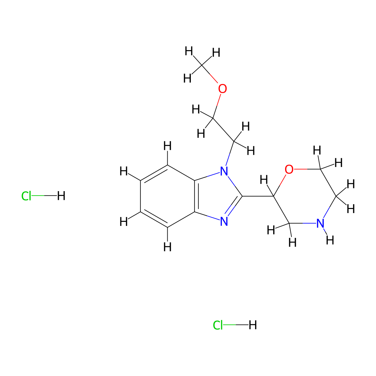 2-[1-(2-Methoxyethyl)benzimidazol-2-yl]morpholine;dihydrochloride molecular structure, CAS 2955712-49-7