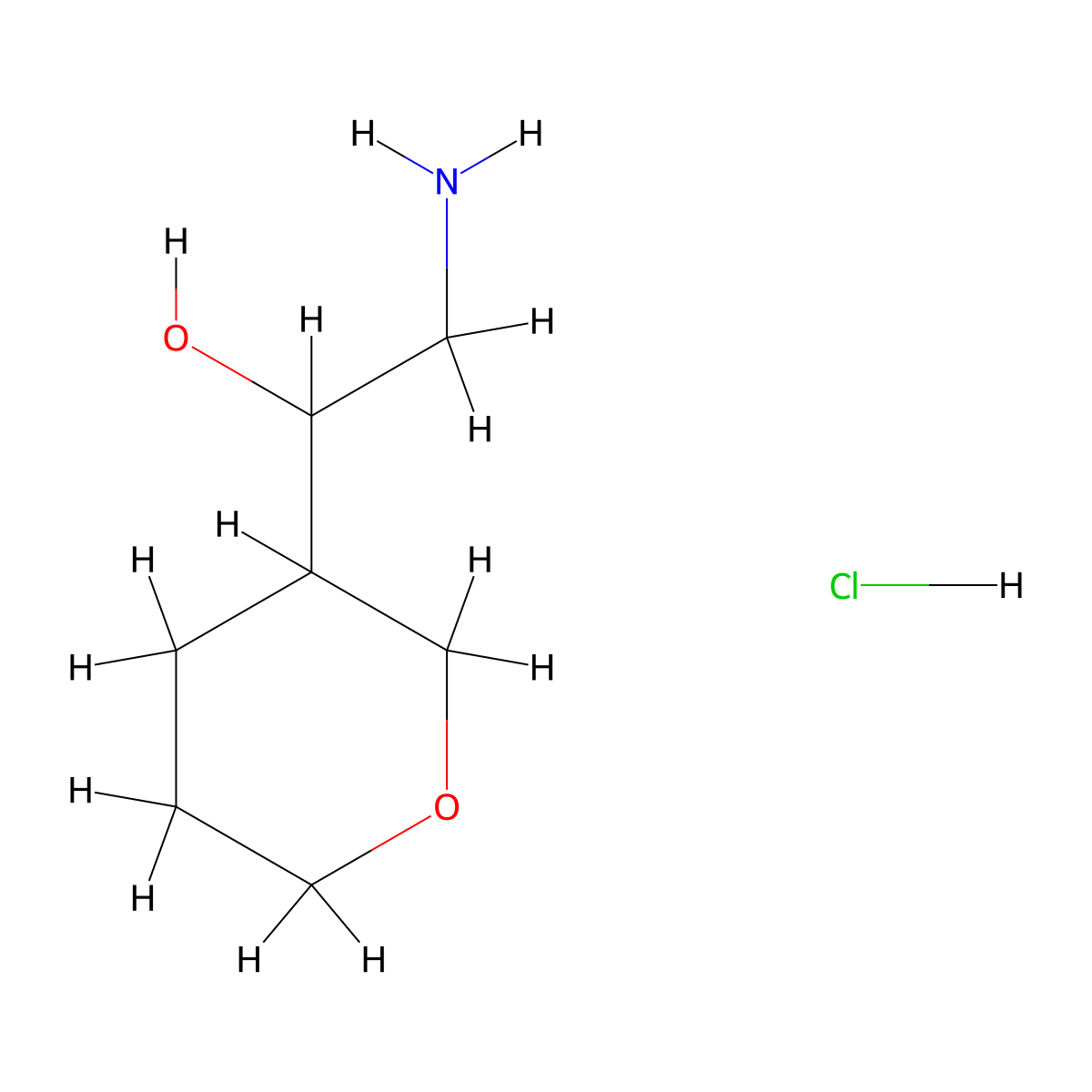 2-Amino-1-(oxan-3-yl)ethan-1-ol hydrochloride molecular structure, CAS 2955712-50-0