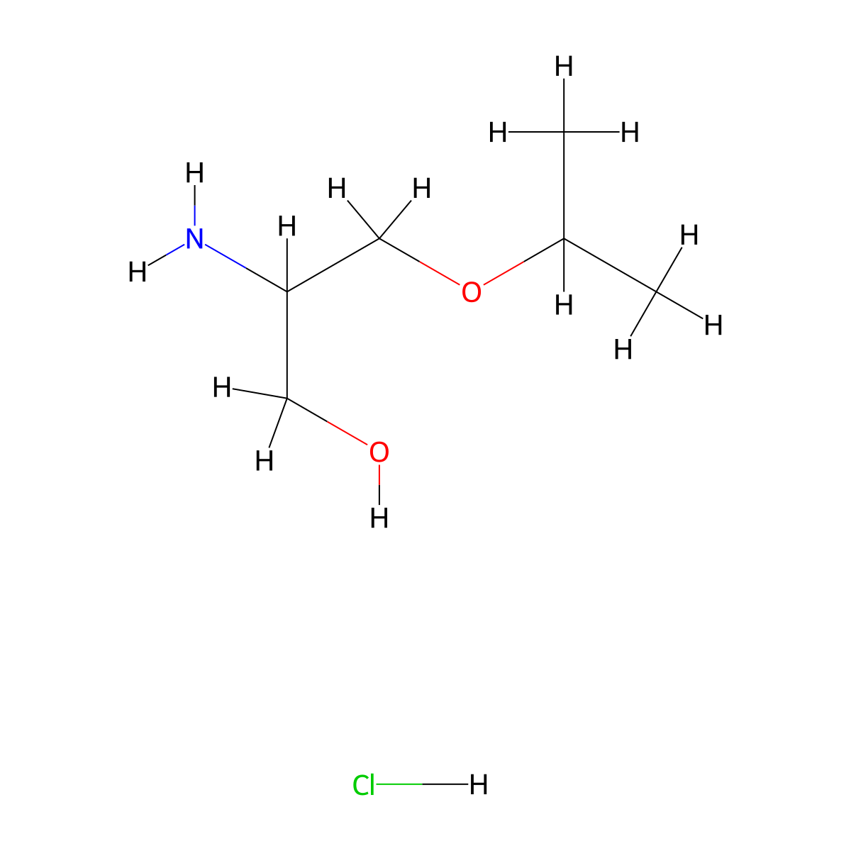 2-Amino-3-propan-2-yloxypropan-1-ol;hydrochloride molecular structure, CAS 2955712-52-2