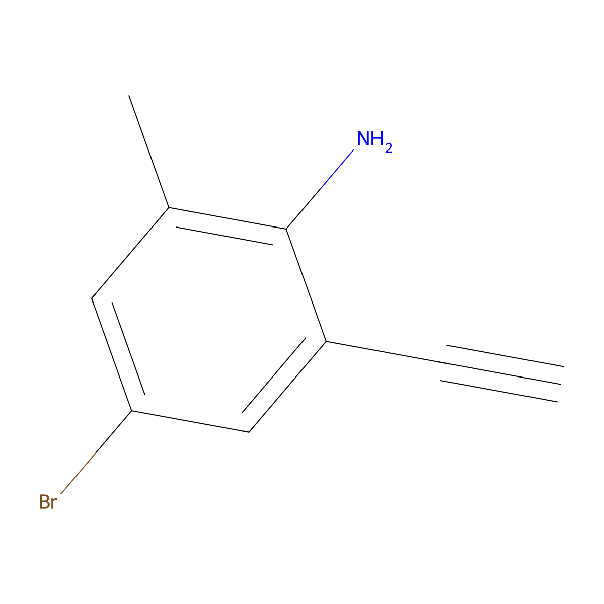 4-Bromo-2-ethynyl-6-methylaniline molecular structure, CAS 2955712-54-4