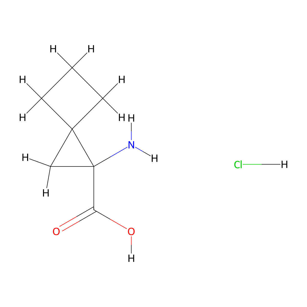 1-Aminospiro[2.3]hexane-1-carboxylic acid hydrochloride molecular structure, CAS 2955712-55-5