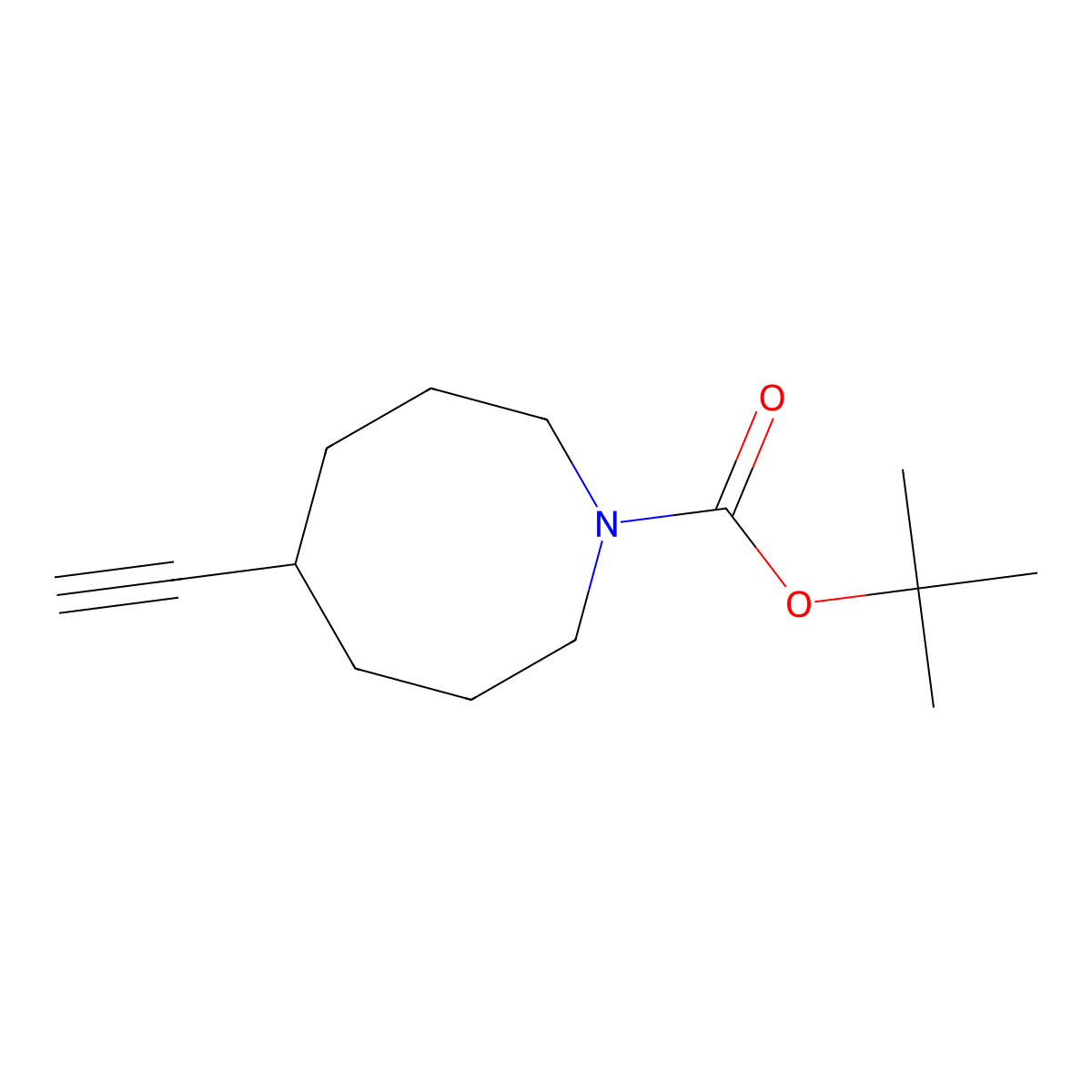 Tert-butyl 5-ethynylazocane-1-carboxylate molecular structure, CAS 2955712-62-4