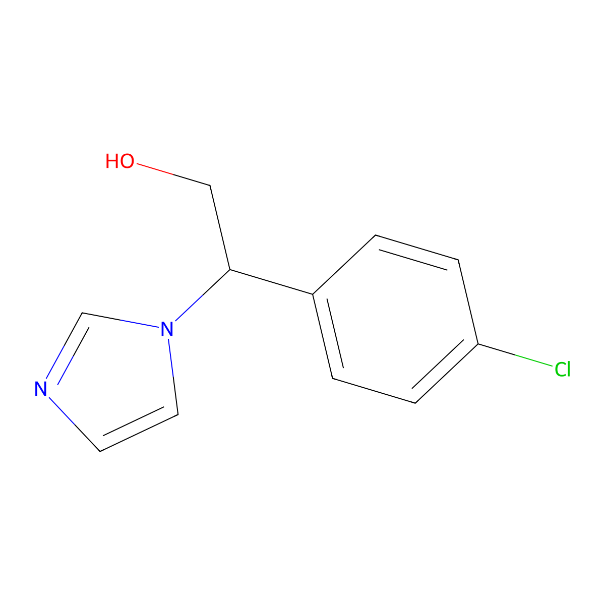 2-(4-chlorophenyl)-2-(1H-imidazol-1-yl)ethan-1-ol molecular structure, CAS 2955712-70-4