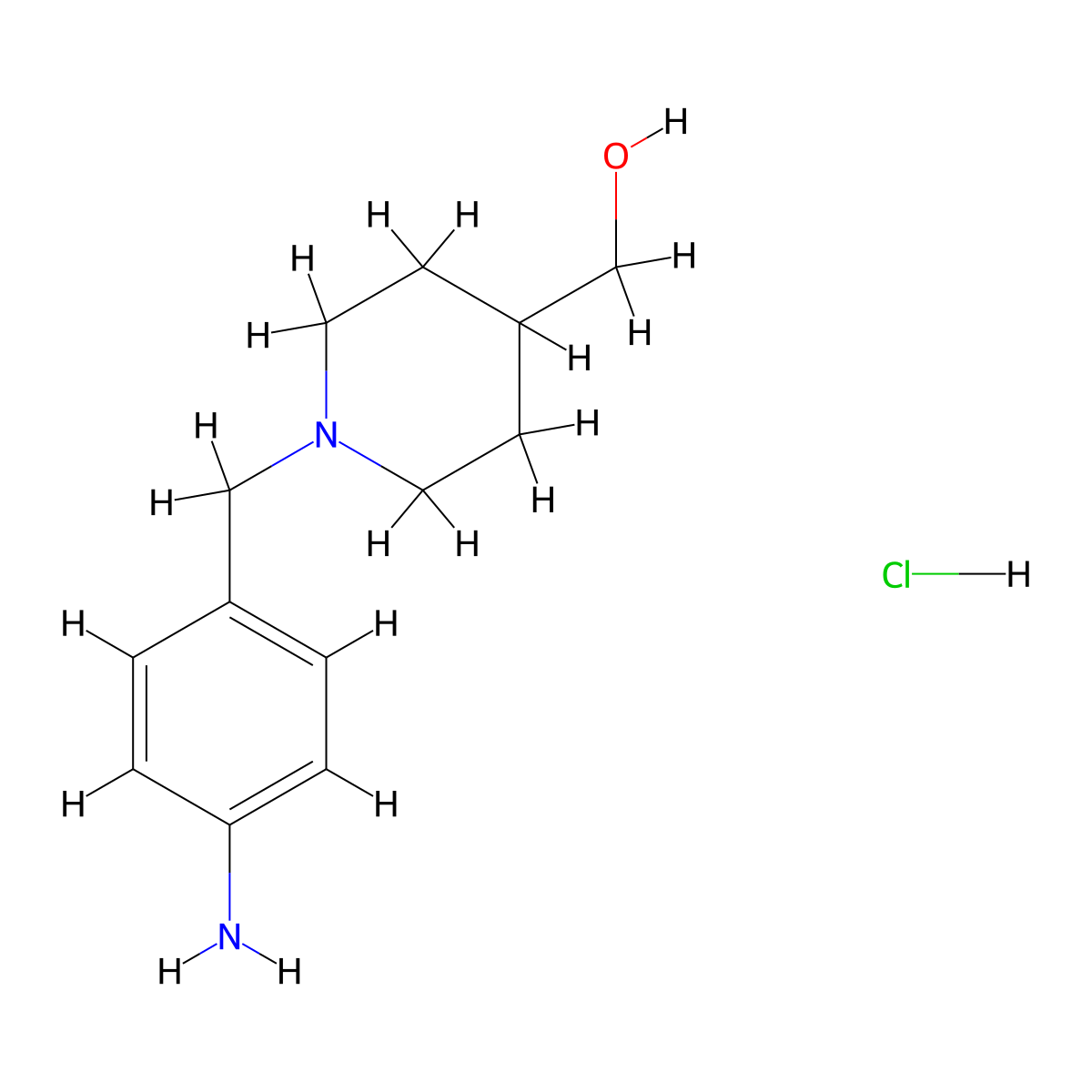 {1-[(4-Aminophenyl)methyl]piperidin-4-yl}methanol hydrochloride molecular structure, CAS 2955712-72-6